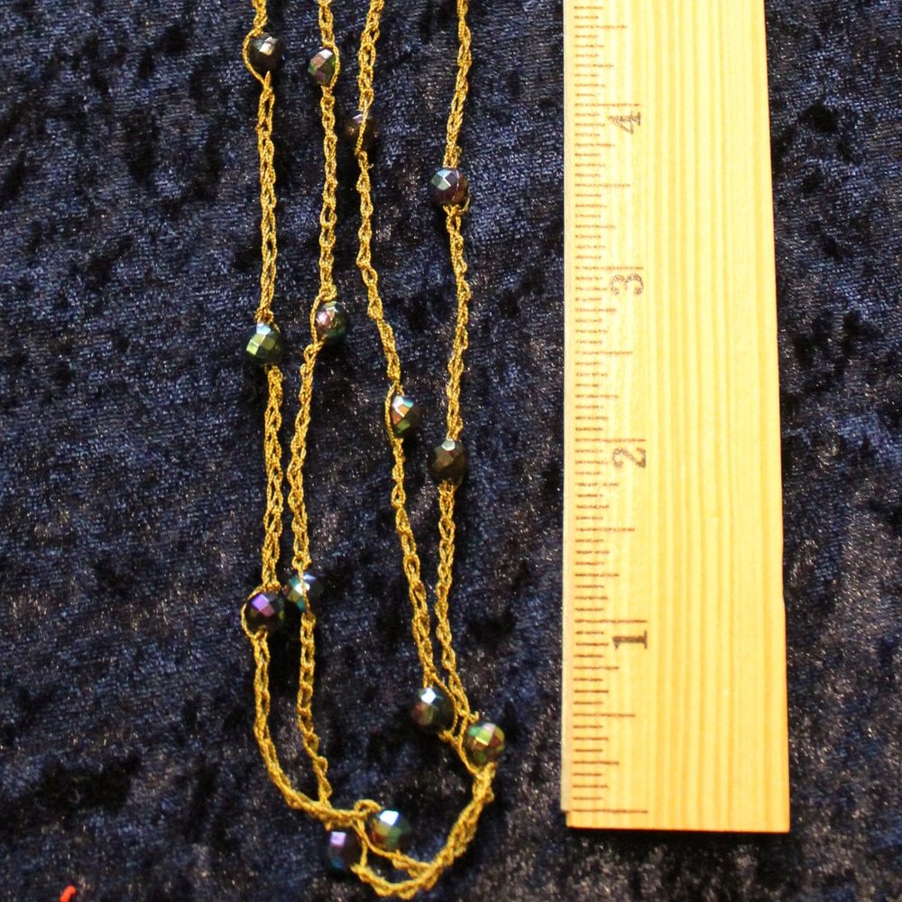 Bead and string necklace